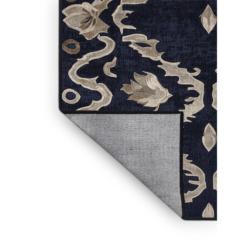 Machine Washable Gray Area Rug, Square 4'