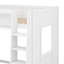 Grand lit mezzanine en bois avec armoires de rangement et tablettes-496475725