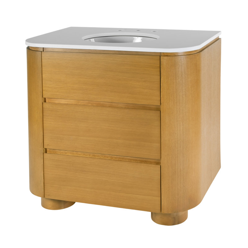 Meuble-lavabo simple à 2 tiroirs en quartz 36 po Mari, 36"