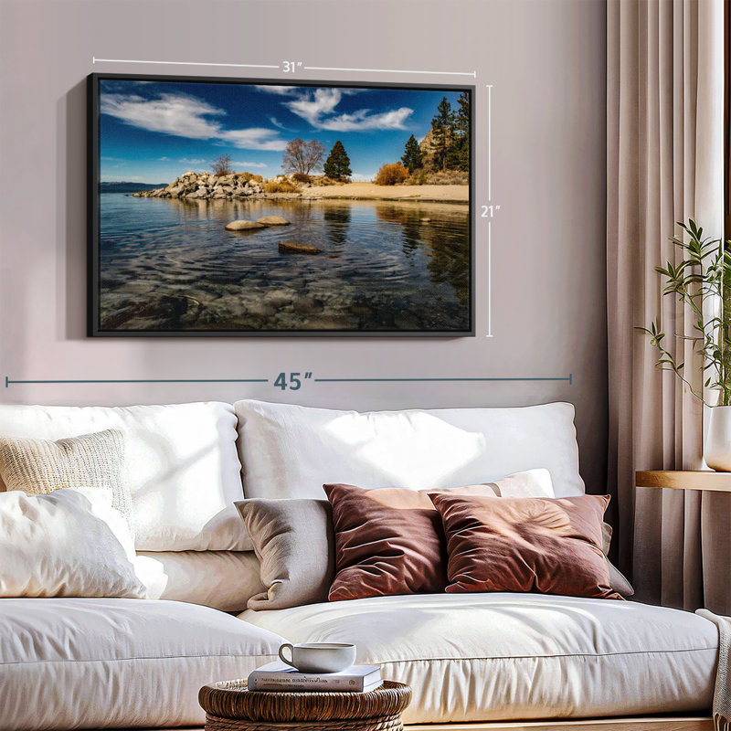 Impression sur toile Lake Tahoe Panorama, H 21 po x l 31 po
