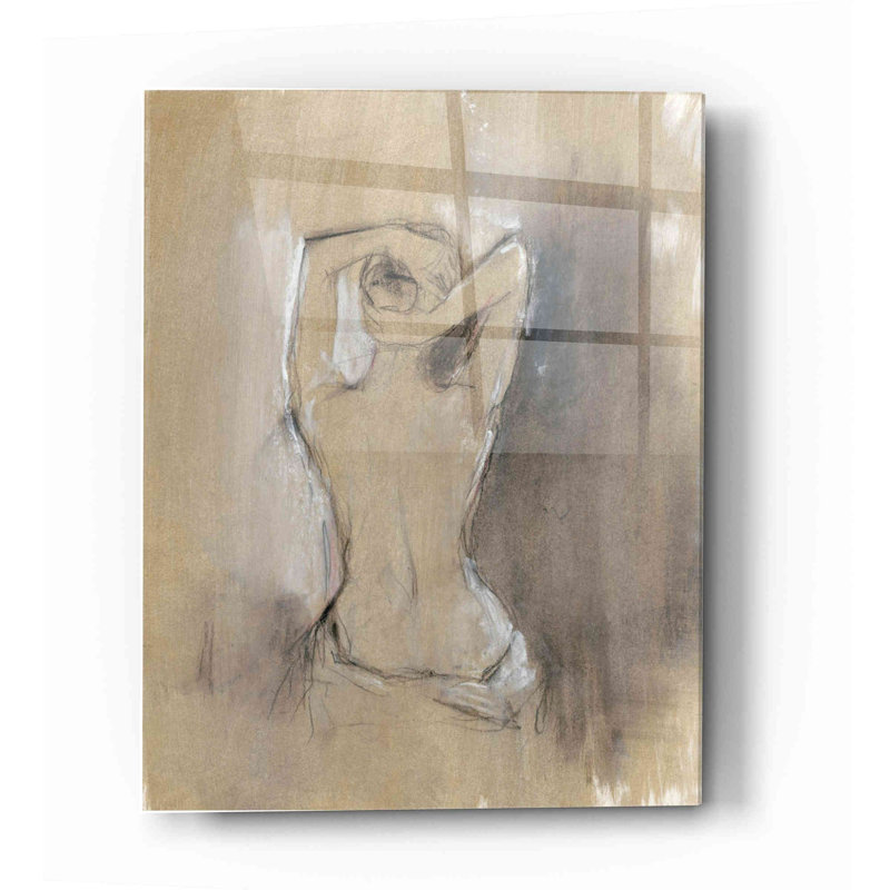 «Contemporary Draped Figure I» par Ethan Harper, art mural en verre acrylique, H 16 po x l 12 po x P 0,12 po