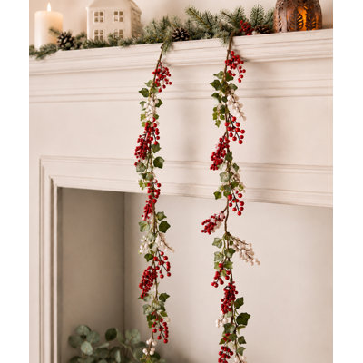 Set of 2 Red Berry Garlands