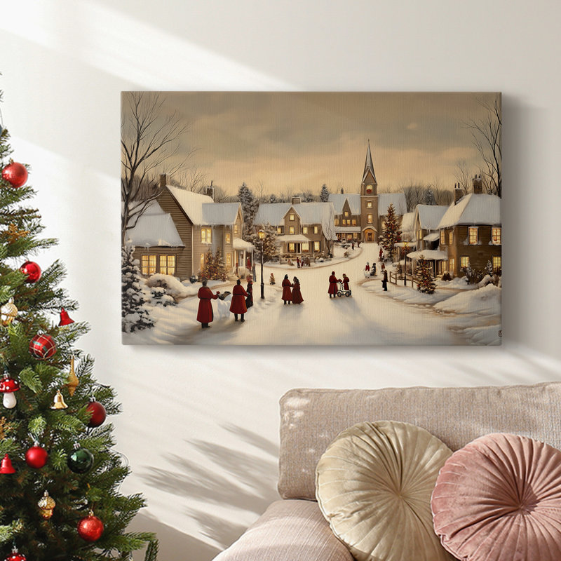 Art des Fêtes de Noël - Toile tendue avec châssis - Série 3-XCI, H 16 po x l 24 po