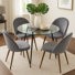 Ensemble de salle à manger 5 pièces avec table en verre trempé et chaises d'appoint rembourrées en velours, petit espace