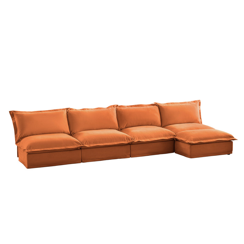 Canapé modulaire ultra-confortable en chenille pour espaces de vie