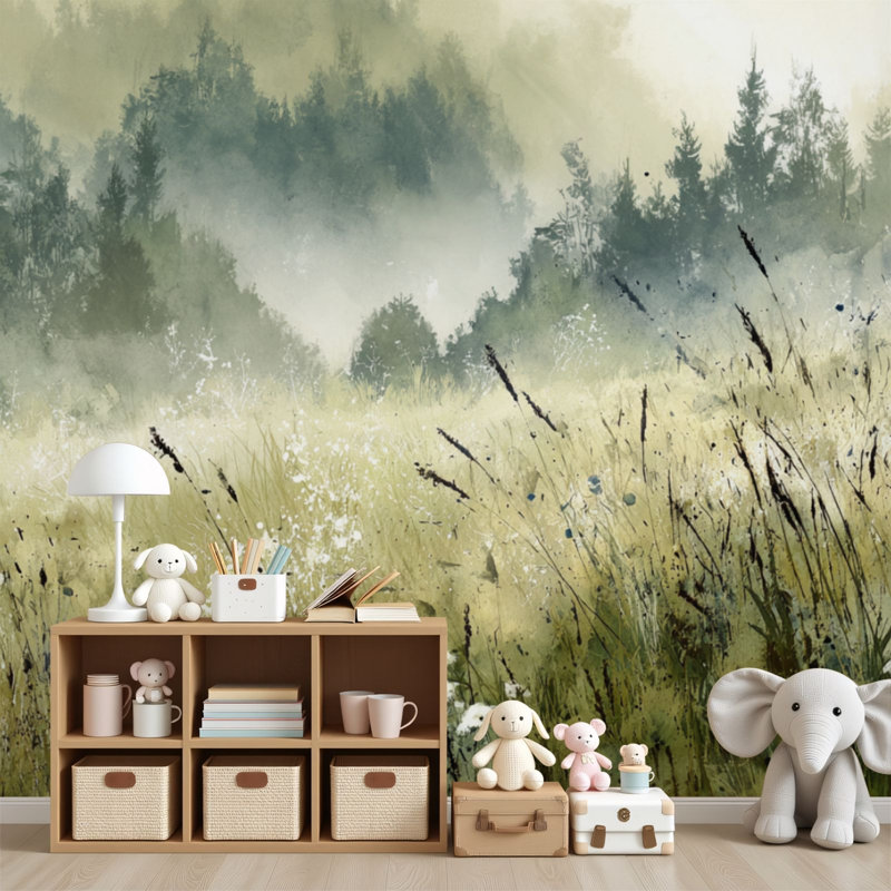 Papier peint auto-adhésif Misty Meadow Delicate Blossoms, 96" L x 69" W