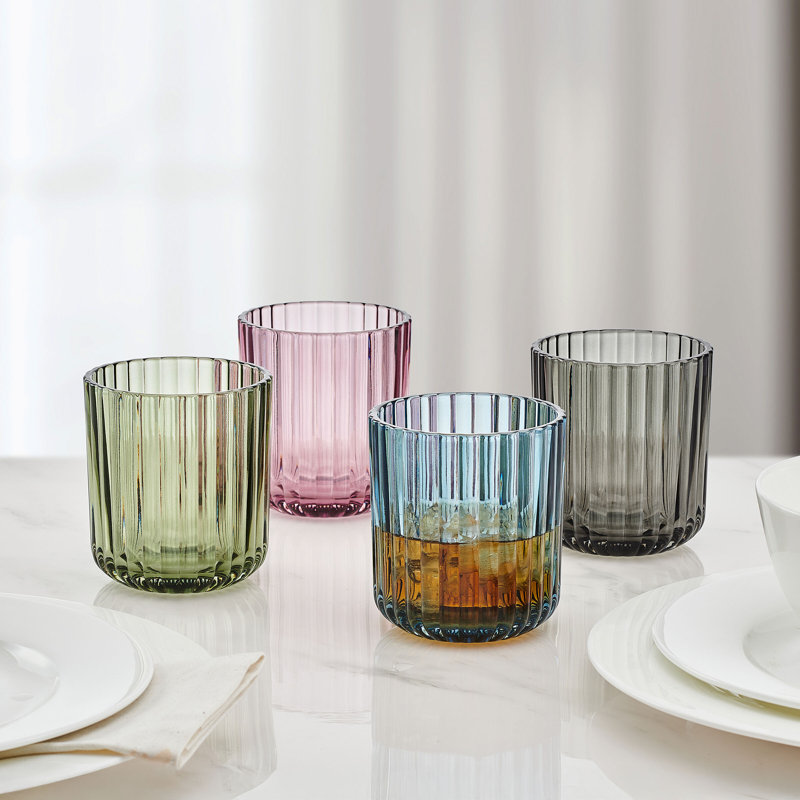 Mikasa Jasper Double Old Fashioned Glass Set of 4, 12 Ounce