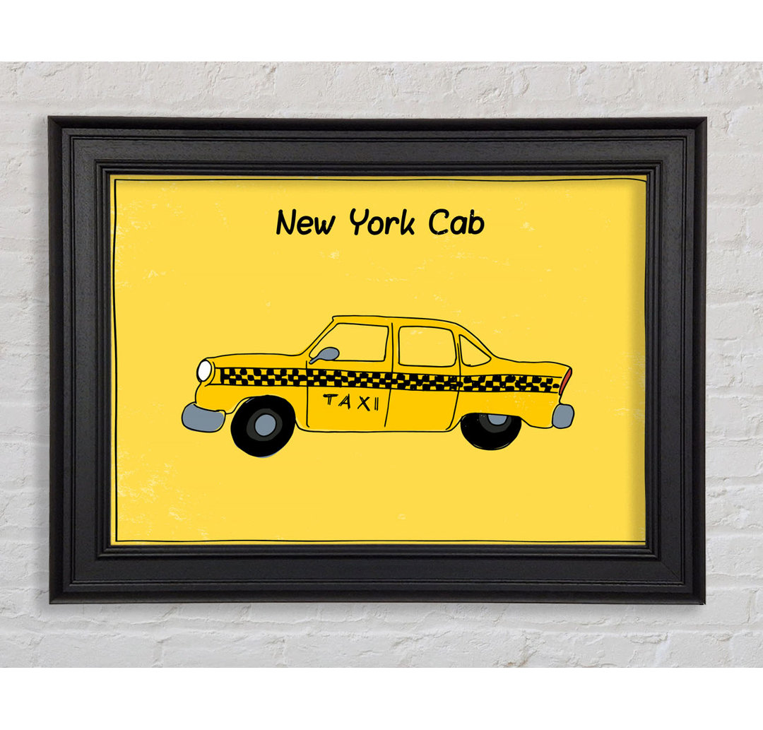 NYC Retro Cab Gerahmter Druck