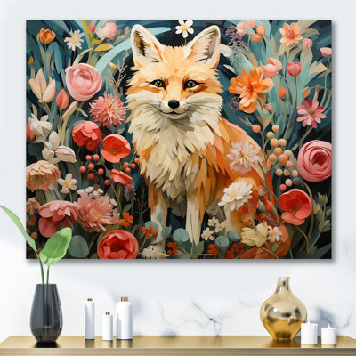 Orange And Pink Fox In Mattise Style III - Fox Animal Wall Art