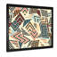 «Retro Geometrics In Blue Orange And Black I», reproduction d'art sur toile-66812387-66812388