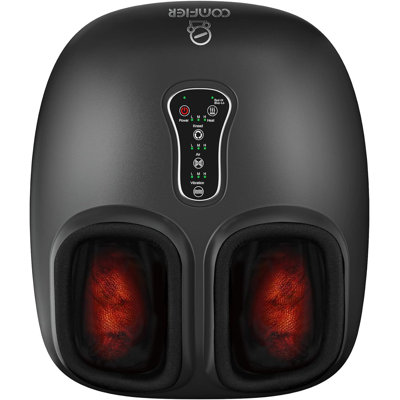 COMFIER Shiatsu Foot Massager with Heat Deep Kneading Feet Massage Machine for Plantar Fasciitis Blood Circulation Size Up to 13-Black