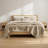 King 3 Piece Cotton Quilt Set Linen
