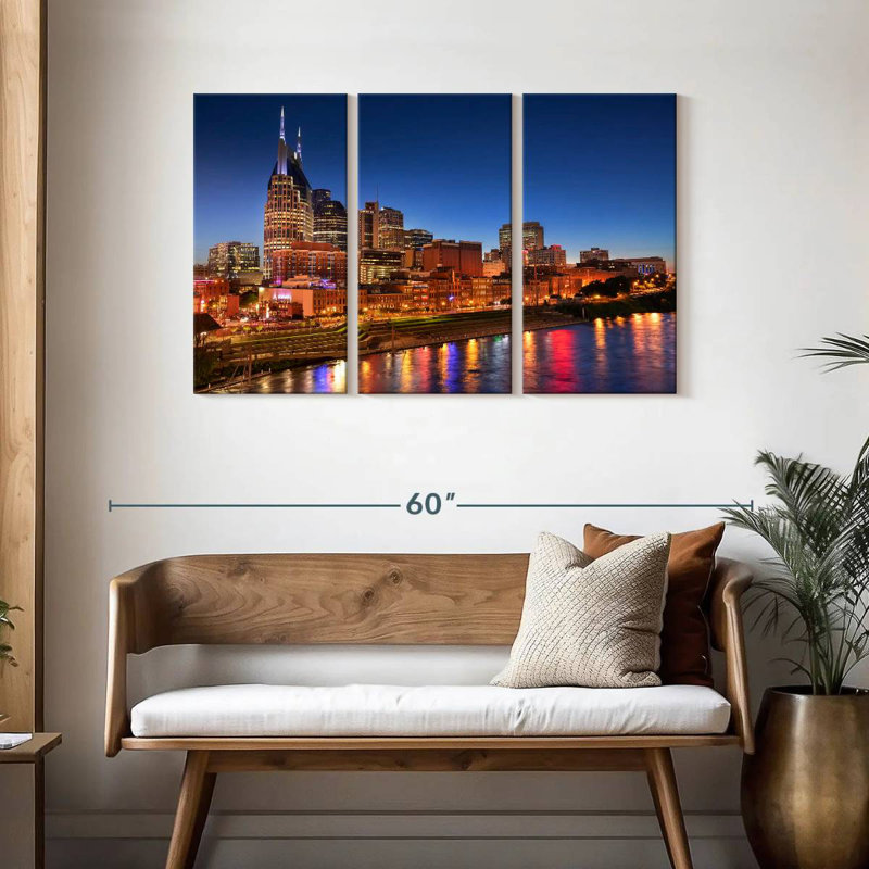 Lumières Sirci du centre-ville de Nashville, H 28 po x l 45 po