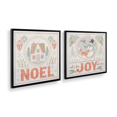 «Woodland Holiday Joy», ensemble de 2 impressions sur toile