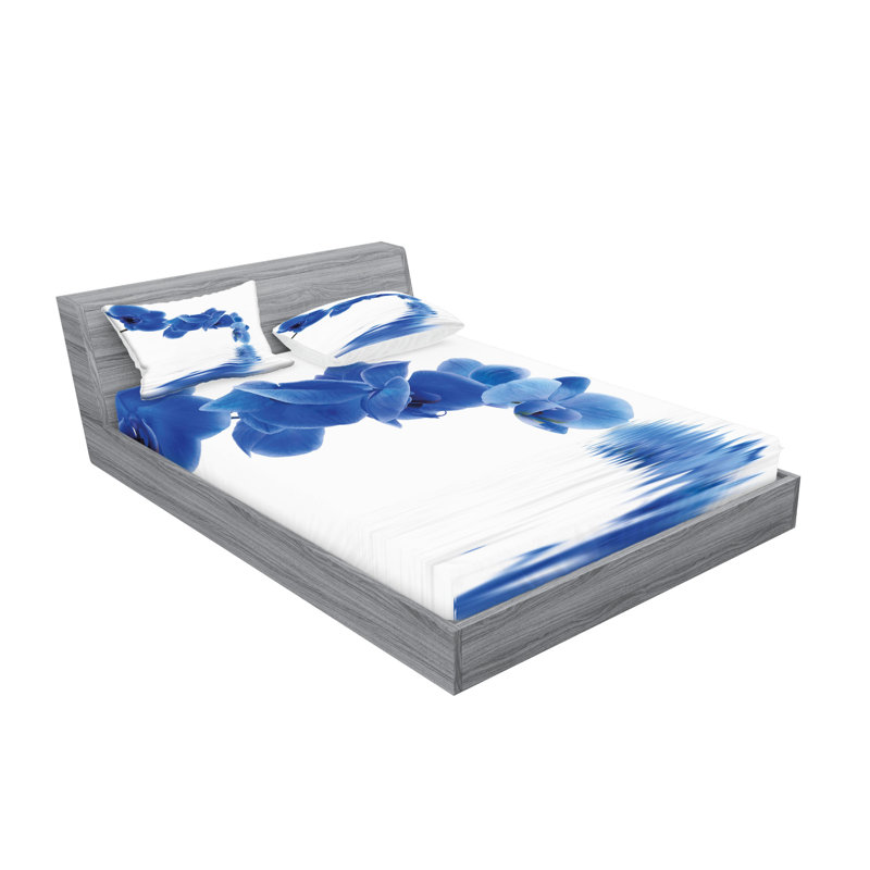 Ensemble de drap-housse et taies décoratives bleu Ambesonne, Ensemble de draps pour très grand lit californien