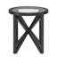 Table basse ronde en verre avec plateau en verre et verre-276189345