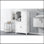 Armoire de rangement élégante pour salle de bain, unité de rangement pour salle de bain, armoire autoportante avec 4 portes, tablettes réglables, tablettes adaptables, blanc