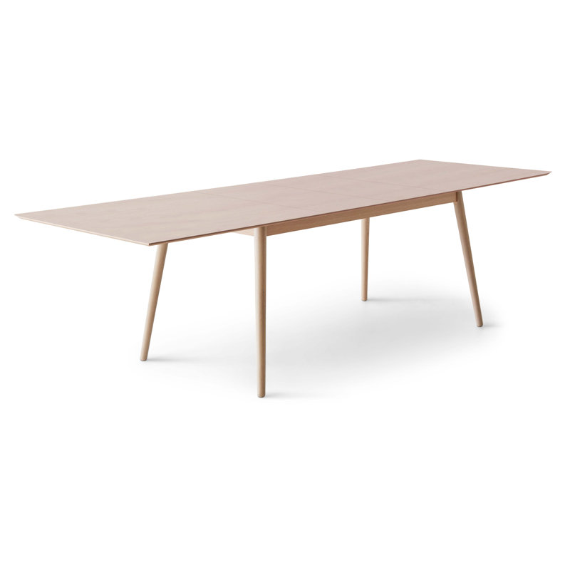 Meza Boat Extendable Dining Table with Oak legs, 210 cm L x 100cm W, Beige