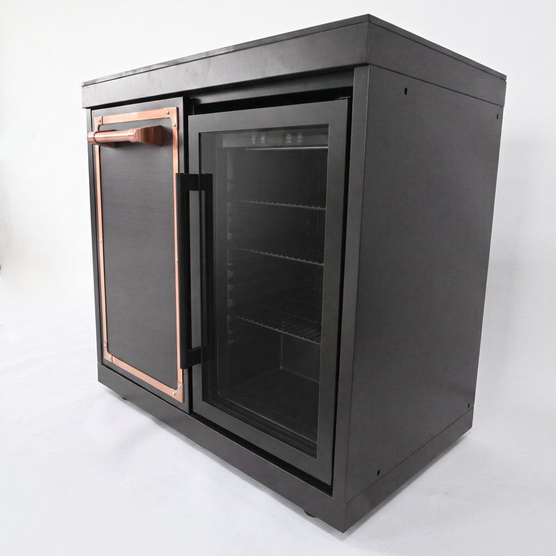 Armoire réfrigérée pour boissons de cuisine extérieure, mini-réfrigérateur encastré en acier inoxydable résistant aux intempéries pour îlot de barbecue de jardin