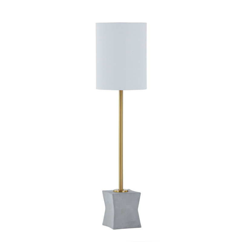 Lampe de table 28 "avec abat-jour en lin Marion, gris
