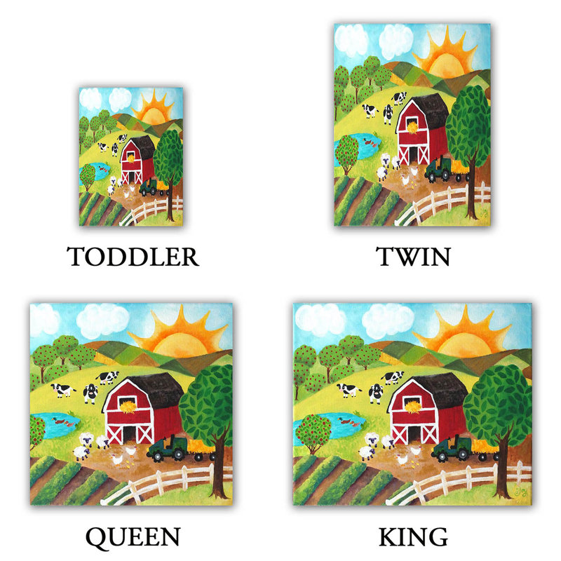 Ensemble de housse de couette daybreak on the farm, 1 housse simple + 1 taie standard