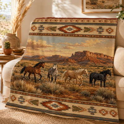 Couverture en flanelle Southwestern Horse
