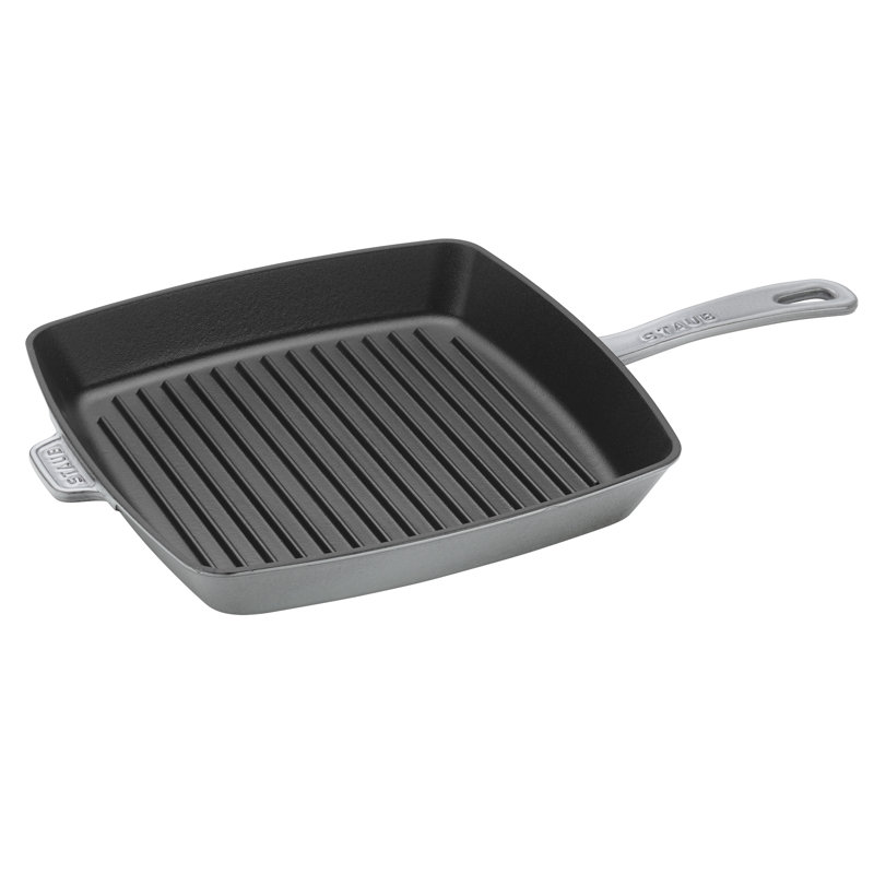 Staub Cast Iron Square Grill Pan, Graphite Gray