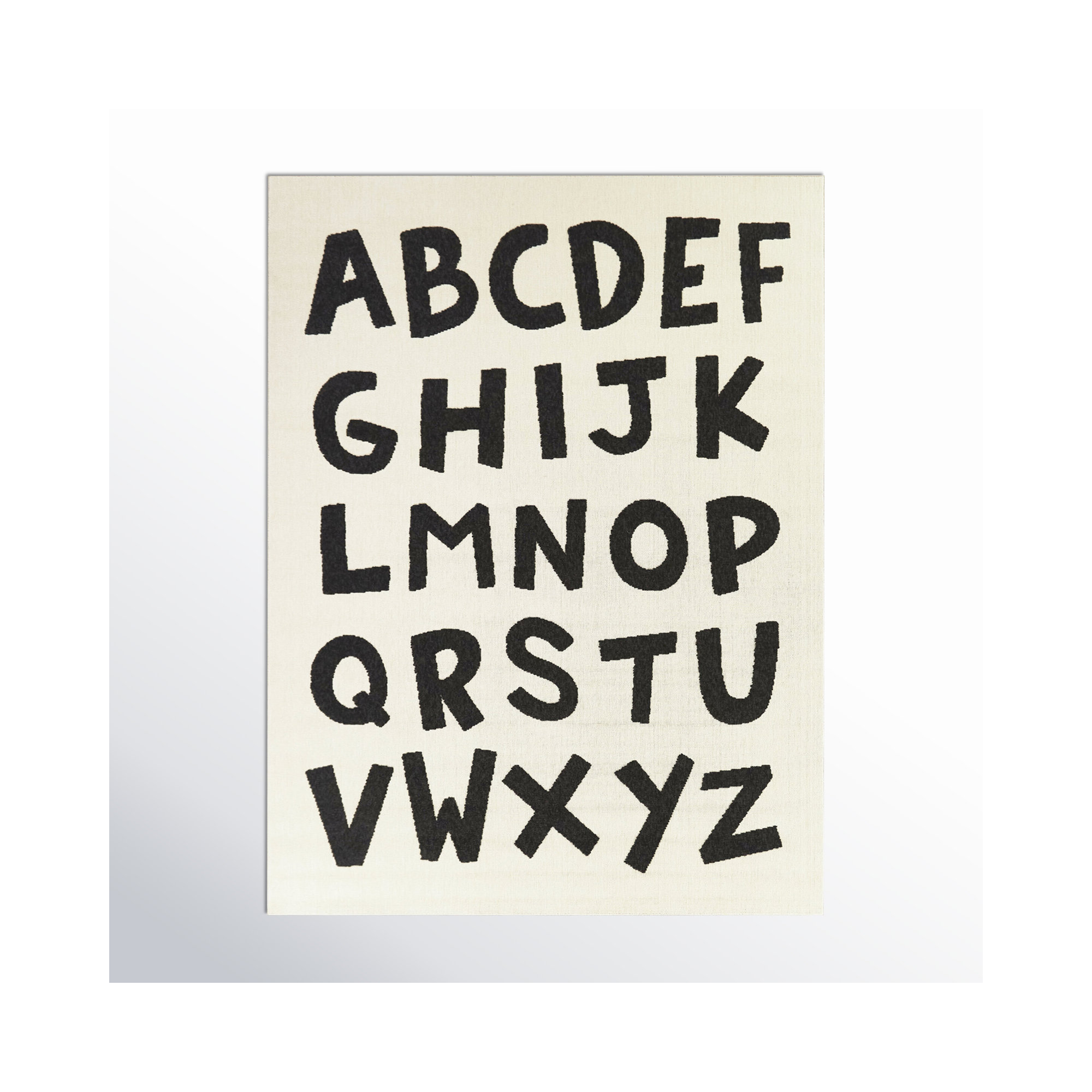 Kids Alphabet Area Rug, Rectangle 4'4" x 6', Cream
