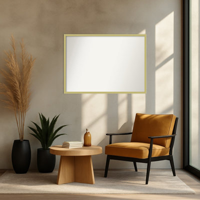 Miroir mural incliné en bois doré non biseauté