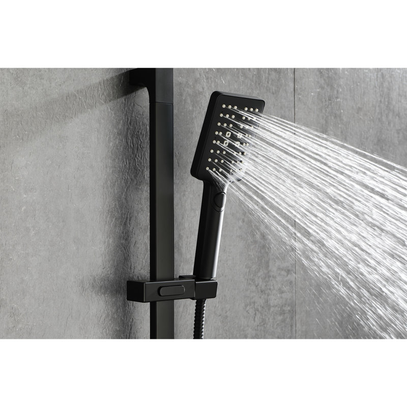 Height Adjustable Handheld Shower With 28-inch Slide Bar And 59-inch Hose, Matte Black Stainless Steel, Multiple Spray Options For All Ages, Ideal Chair Showers Steel Shower, Bar, Adjustable, Various