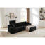 Canapé modulaire en L avec siège profond, sans assemblage requis, canapé modulaire pour salon, chambre à coucher, appartement, noir-983216956