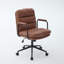 Chaise de bureau pivotante à dossier moyen avec roulettes et accoudoirs-1892302324
