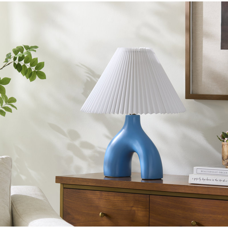 Celes Table Lamp, Blue, White