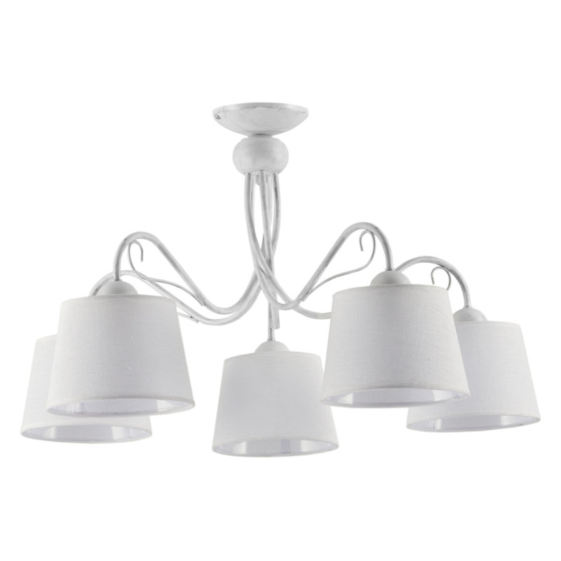 Holliman 5 - Light Shaded Chandelier, White