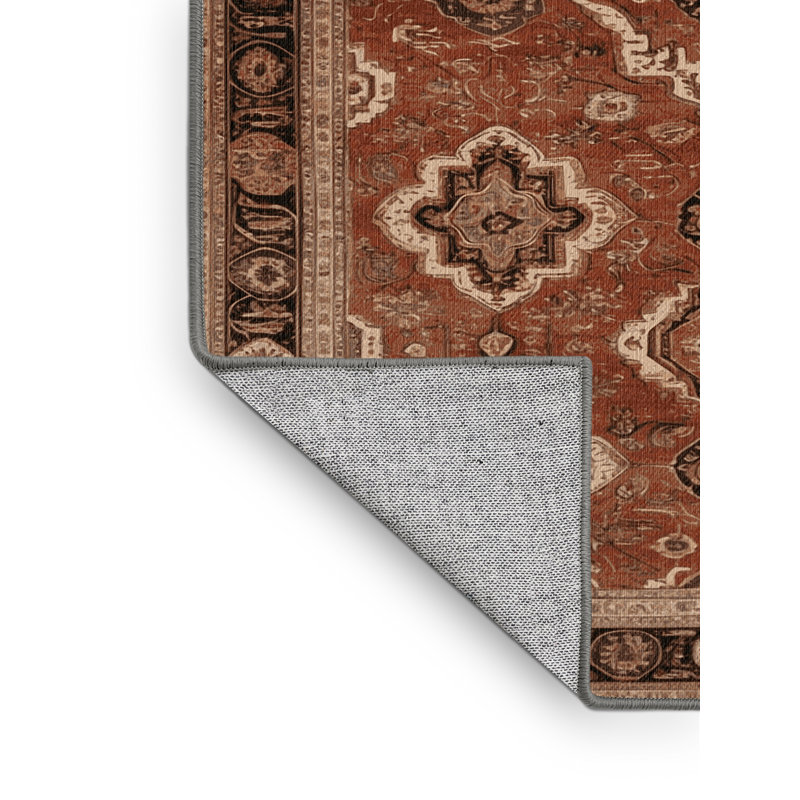 Tapis brun lavable à la machine, Rectangle 6 pi x 9 pi