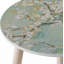 Tables d'appoint inspirées de la nature - 2 pièces, construction, plateaux en fleurs de cerisier peintes en blanc et bleu, pour salon, chambre à coucher, vestibule de 2, plateaux bleus, décor