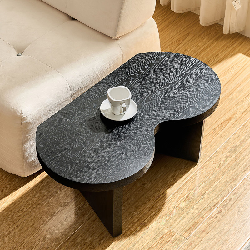 Table basse en MDF en forme de papillon, Noir