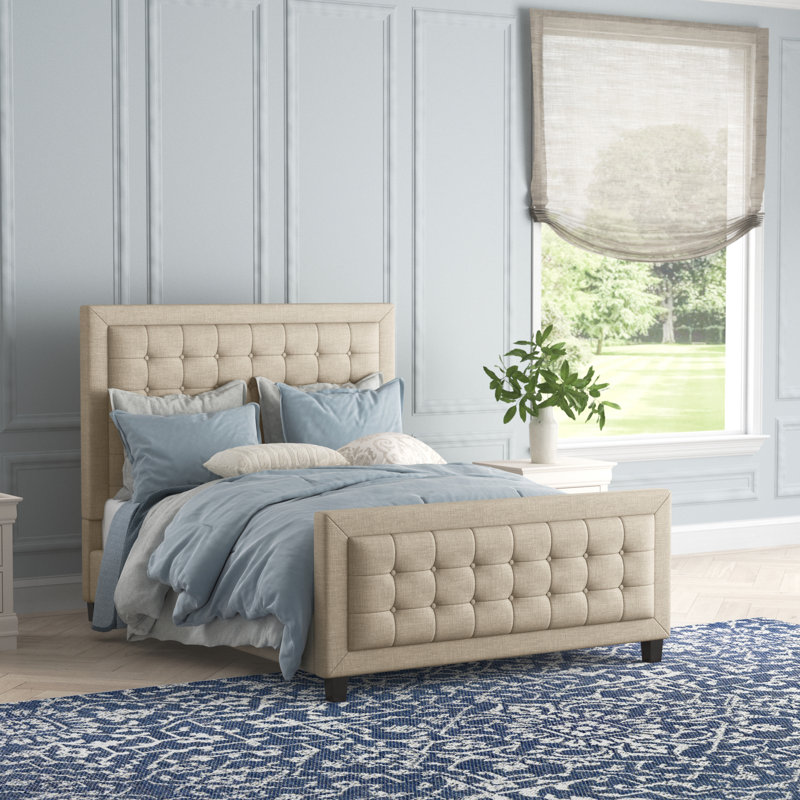 Kaster Upholstered Standard Bed, Full, Pewter Grey Linen