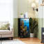 Commode 4 tiroirs pour chambre à coucher, commode étroite, plateau en bois et structure en fer 18 po x 37,5 po (lxH) - avec impression de vie marine sous l'eau
