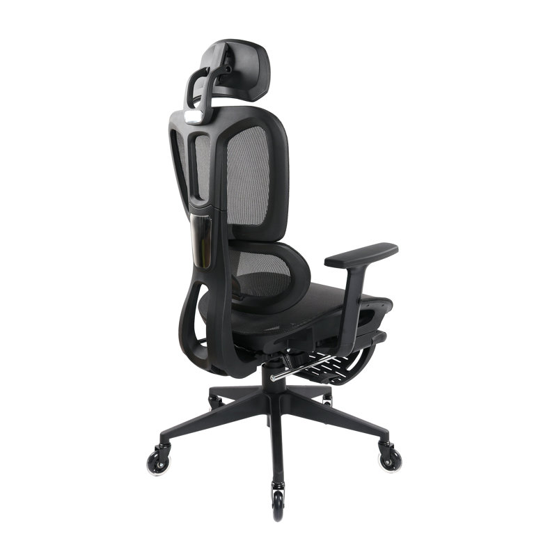 Chaise de bureau inclinable ergonomique en maille avec support lombaire et repose-pieds Ultimate
