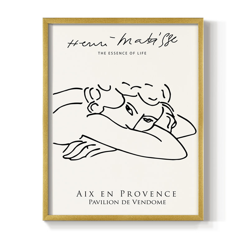 Matisse LXVI, reproduction encadrée - bois massif, H 14 po x l 11 po
