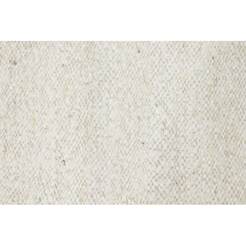 Wool Area Rug in Ivory, Rectangle 6' x 9'