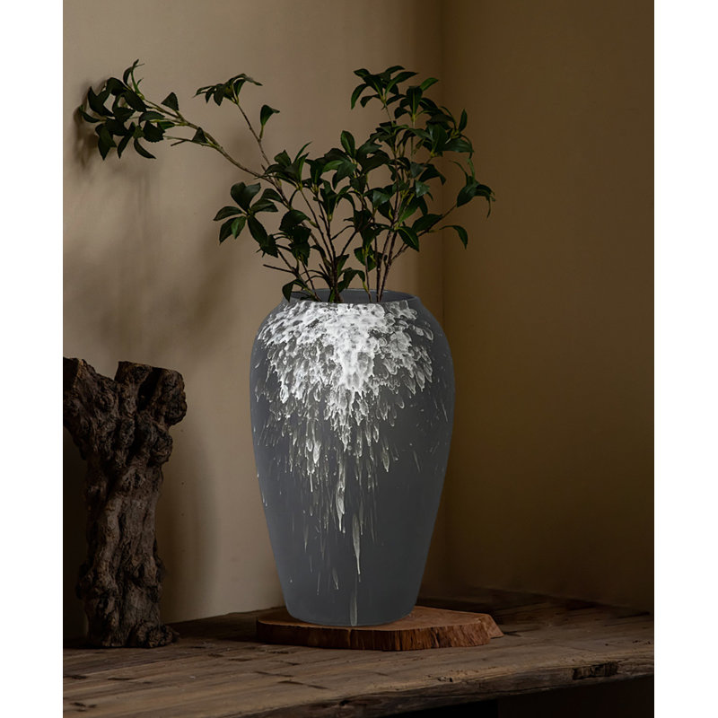 Vintage Vase, Farmhouse Vase For Home Decor, Black/White