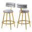 Ensemble de tabouret de comptoir en velours Chuna-20117418