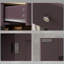 Armoires, rangement de cuisine moderne avec plateau en bois massif, 2 tiroirs, portes et amp; Tablette réglable | Noyer brun | Salle à manger