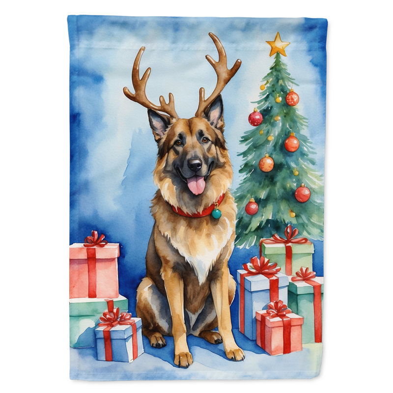 Drapeau de Noël renne de jardin, Berger de Tervueren