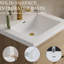 Meuble-lavabo mural de 24 po avec comptoir en résine de pierre et mécanisme de tiroir à fermeture en douceur, bois d'ingénierie entièrement assemblé dans une teinte chêne, amplement d'espace pour les articles essentiels, profondeur de 23,61 po, profondeur de produit 28,5 po