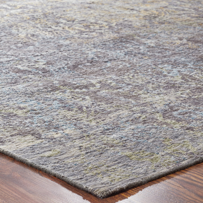 Hand Knotted Abstract Area Rug in Gray, Rectangle 12' x 15'