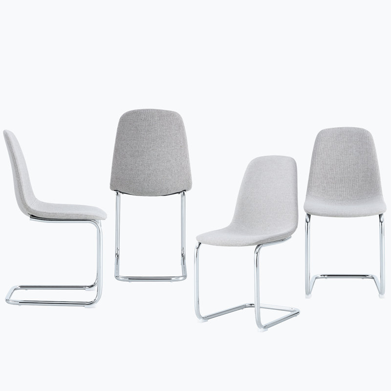 Chaise d'appoint de 15,36 po de largeur, Mélange de lin gris clair