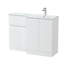 Hudson Reed Urban 1100mm Right-Hand 2 Door Satin Grey Floor Standing Combination Unit With Stone Basin-134733613-134733617